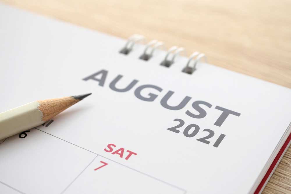 Calendário do e-commerce pronto para ser planejado com as datas comemorativas que aumentam as vendas em agosto.